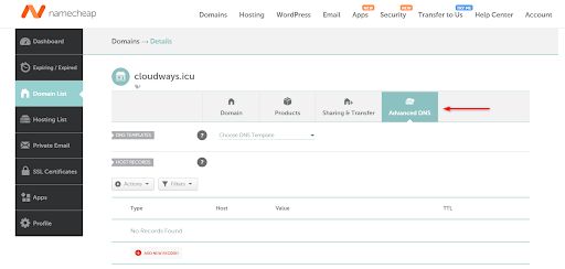 Managed DNS Record for Cloudways