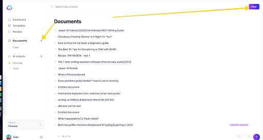 Jasper AI Writer Long form content