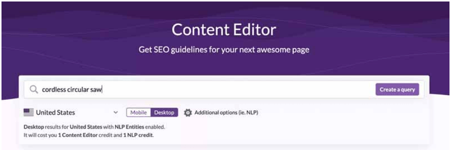 Surfer SEO Content Editor